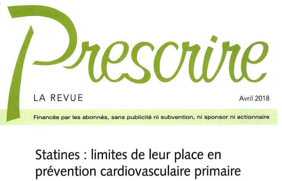 Prescrire Avril 2018